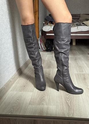 Жіночі шкіряні ботфорти чоботи оригінал