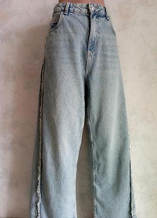 Джинсы широкие женские палаццо с необработанными штанинами rita ora x primark
