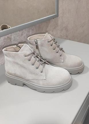 Ботинки женские, зимние, замша