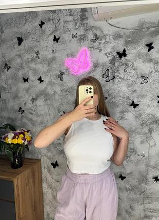 Майка в рубчик з чашками