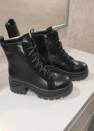 Ботинки женские, зимние, кожа