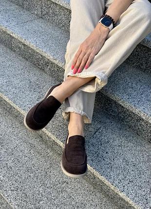 Лоферы женские, коричневые