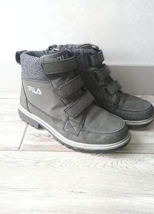 Демисезонные ботинки fila, обувь осень весна, ботинки на липучке и замке р.34