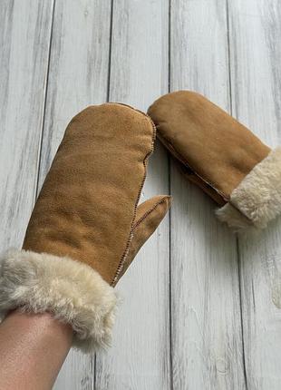 Рукавиці з натурального замшу і овчини