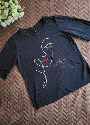 Футболка женская crazy line синяя блестящий силуэт