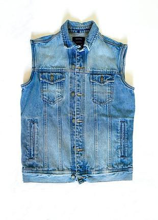 Джинсовая жилетка bershka женская синяя