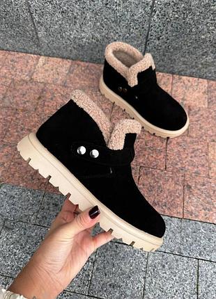 Распродажа натуральные замшевые зимние ботинки