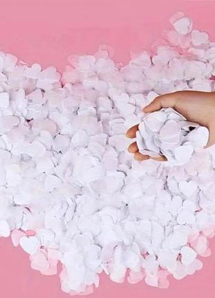Свадебные белые сердца с розовыми блестками, 3000 штук, для фотосессий, празднований
