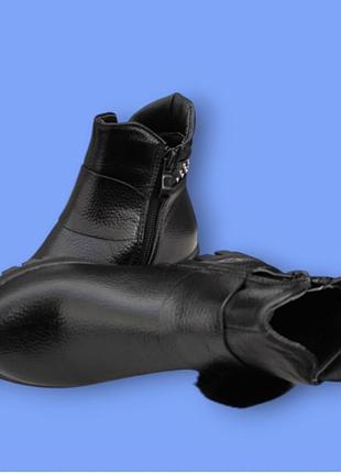 Детские ботинки черные на каблуке для девочки весна осень школьные классические