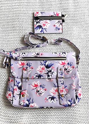 Новая цветочная сумка кросс-боди с маленьким кошельком