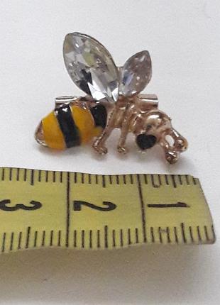 Брошка бджілка  позолота кристали емаль!