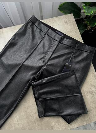 Штани шкірзам з високою посадкою m & s