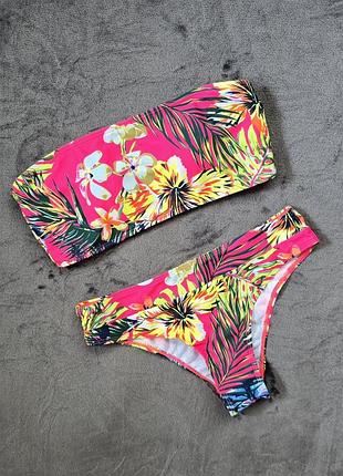 Купальник раздельный, цветочный принт, shein,&nbsp; m размер.