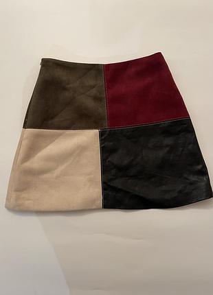 Міні-спідниця жіноча різнокольорова з підкладкою