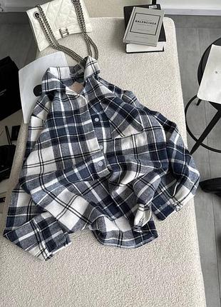 Жіноча повсякденна класична тепла сорочка рубашка у клітинку тканина кашемір турція