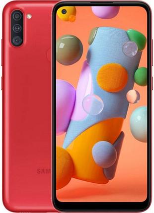 Смартфон samsung galaxy a11 (a115f) 2/32gb red 6.4" tft 1560 x 720 2 sim 13 мп 4000 мач bluetooth 4.2