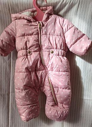 Детский зимний комбинезон розовый комбинезон для девочки name it 50-56 см