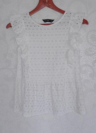 Блуза женская белая летняя, размер 10
