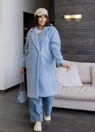 Пальто жіноче демісезонне на кнопках букле баранчик