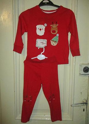 Пижама новогодняя 1.5-2 года.рост 86-92см