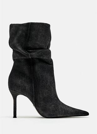 Ботильйони ботинки на шпильці zara