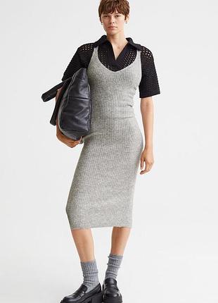 Сукня в рубчик трикотажна