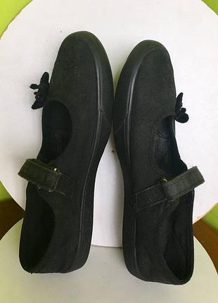 Текстильные черные мокасины тапочки next б/в для девочек/ сменная обувь в школу/ размер 3 eu /35,5/ 23 см