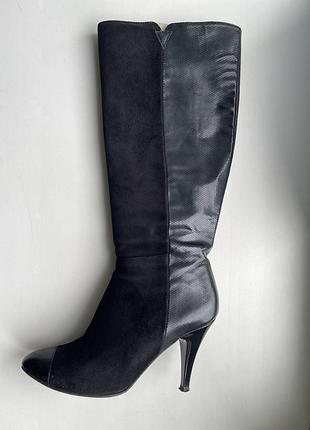 Високі замшеві шкіряні чоботи чобітки 37 italy