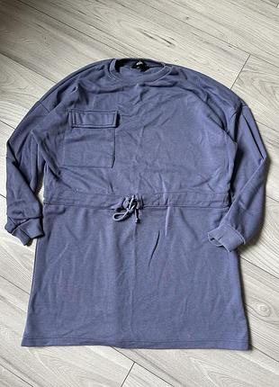 Сукня туніка трикотажна з кишенею плаття прямого крою