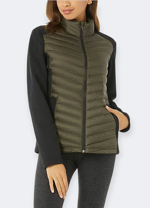 Куртка женская термо/стеганный демисезон heat, хаки/черная m/l