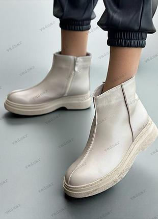 36-41 рр черевики демі челсі натуральна замша/шкіра чорний, бежевий, капучіно,