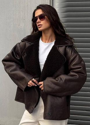 Жіноча зимова дублянка великого розміра в кольорах рр 50-60