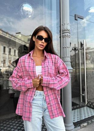 Женская рубашка в клетку р. 42-48