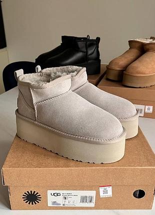 Уггі угги угі уги угг ugg ultra mini platform light grey • art592