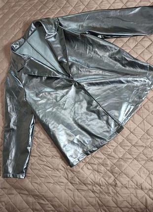 Shein 2xl пиджак экокожа, на флисе