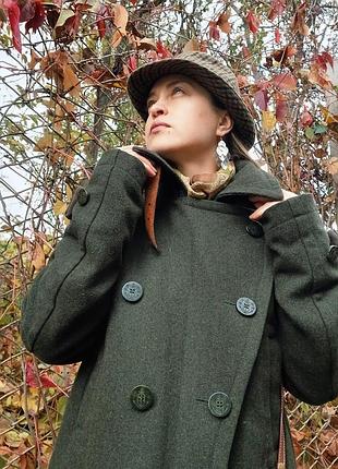 Пальто шерсть милитари стиль superdry japan хаки пальто унисекс размер м/l