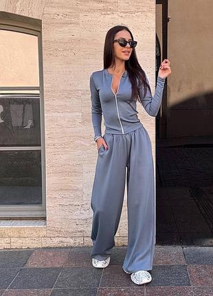 Женский костюм двойка (кофта+брюки палаццо)