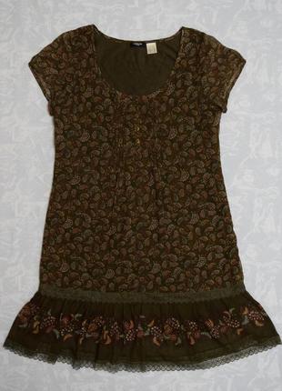 Легкое платье в принт "турецкие огурцы" платье миди на подкладке сукня2 фото