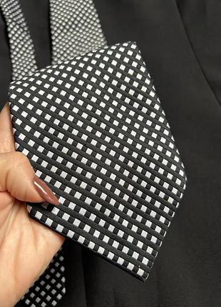 Галстук canda супер широкий 11,5 см черно белый винтаж