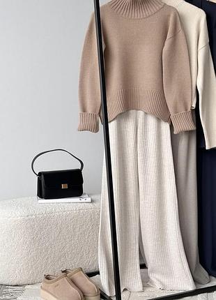 Штани теплі палаццо wide leg