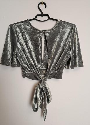Бархатистый кроп-топ new look размер 36-38