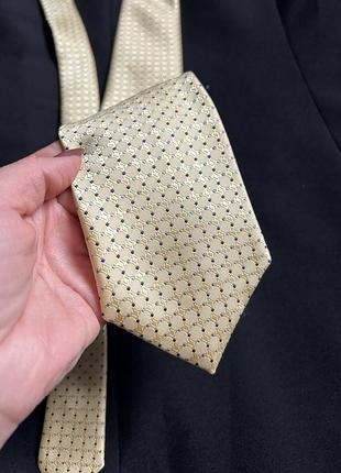 Краватка жовта широка блакитні ромби marks&spenser