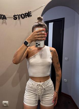 Шорти джинсові на шнурівці fb sister с-м