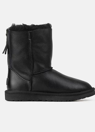 Ugg black leather zip 7