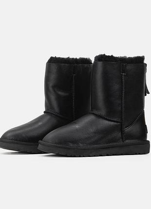 Ugg black leather zip 3