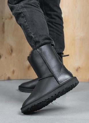 Ugg black leather zip 2