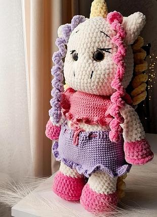 Единорог, единорожка вязаная крючком