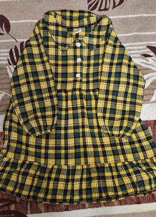 Платье в клетку для девочки (размер 110)