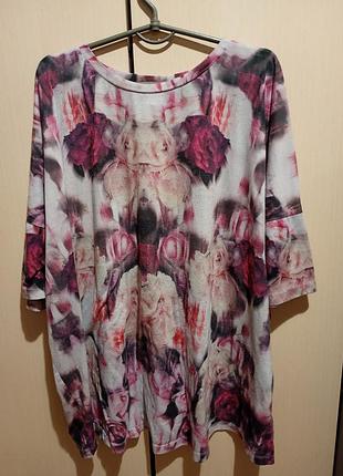 Батал!! футболка женская, цветная,размер 24/26.