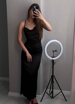 Чорна ніжна сукня максі з шовку армані ♥️ красива ніжна сукня з відкритою спинкою ♥️